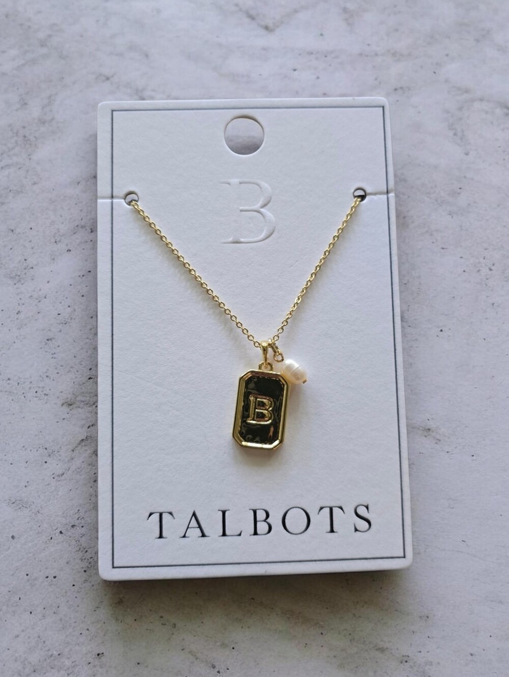 Talbots Monogram Letter B Necklace, NWT